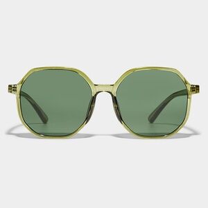 Trendy Olive Green Round Sunglasses
